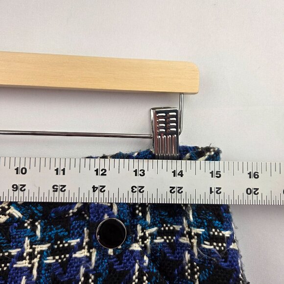 Tahari Blue & Black Mini Skirt With Button Details & Pockets Size XS - Picture 11 of 12